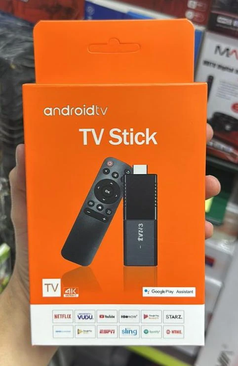 Convertidor Smart TV Stick 4K Ultra HD con Android TV y control remoto