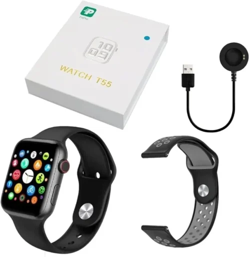 Reloj inteligente Smartwatch T55 con pantalla tactil a color y correa deportiva