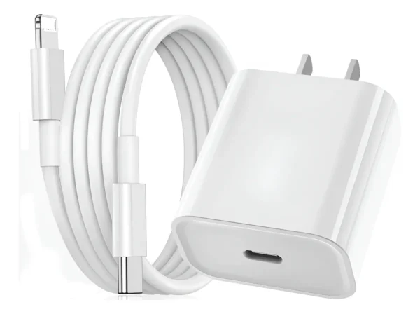176230789655 Cargador Rápido 20W para iPhone con Cable Tipo C a Lightning (1 Metro)