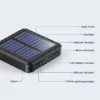 Power Bank Solar 10.000 mAh con Linterna LED – Cargador Portátil Outdoor