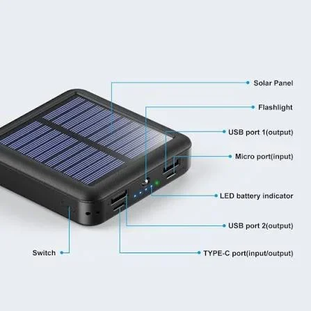 Power Bank Solar 10.000 mAh con Linterna LED – Cargador Portátil Outdoor
