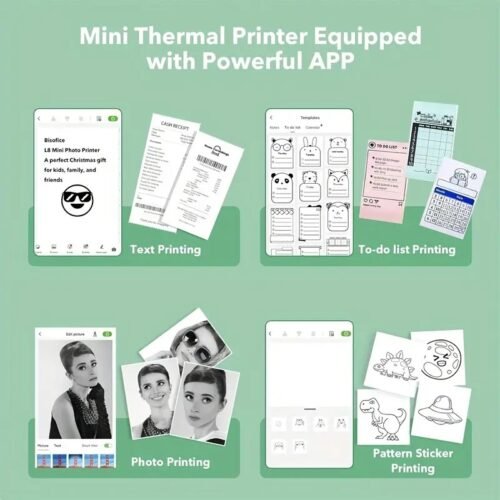 Mini impresora termica portatil multifuncional Bluetooth para fotos y notas